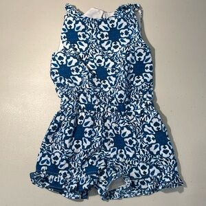 EUC Vineyard Vines - Tile Medallion Print Romper Girls 3T